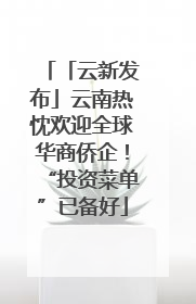 「云新发布」云南热忱欢迎全球华商侨企！“投资菜单”已备好