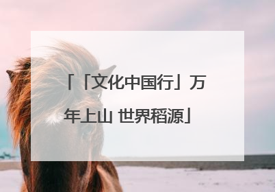 「文化中国行」万年上山 世界稻源