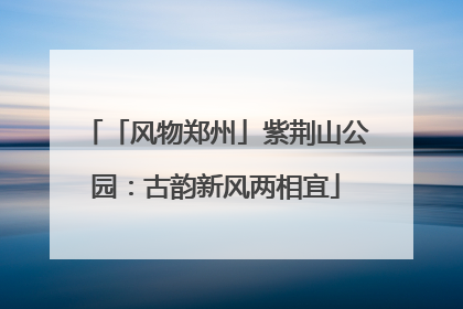 「风物郑州」紫荆山公园：古韵新风两相宜