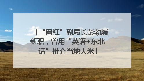 “网红”副局长彭勃履新职，曾用“英语+东北话”推介当地大米