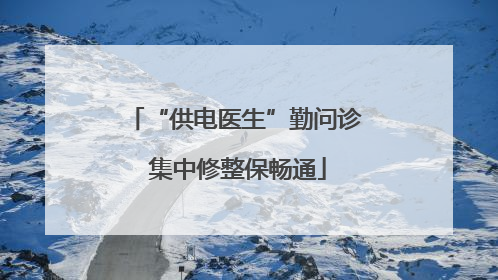 “供电医生”勤问诊 集中修整保畅通