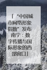 “中国城市网络形象指数”发布 南宁：数字传播与国际形象的西部窗口