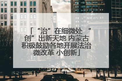 “治”在细微处 “创”出新天地 内蒙古积极鼓励各地开展法治微改革 小创新