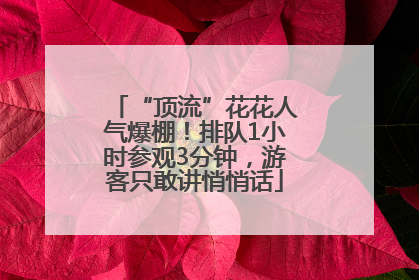 “顶流”花花人气爆棚！排队1小时参观3分钟，游客只敢讲悄悄话
