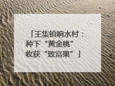 王集镇响水村：种下“黄金桃” 收获“致富果”
