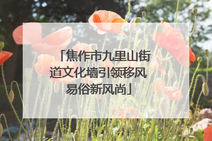 焦作市九里山街道文化墙引领移风易俗新风尚