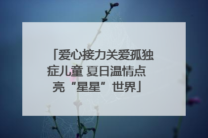 爱心接力关爱孤独症儿童 夏日温情点亮“星星”世界