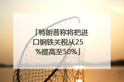 特朗普称将把进口钢铁关税从25%提高至50%