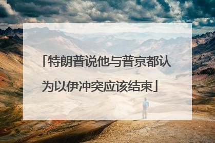 特朗普说他与普京都认为以伊冲突应该结束