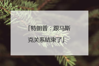 特朗普：跟马斯克关系结束了