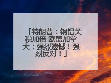 特朗普：钢铝关税加倍 欧盟加拿大：强烈遗憾！强烈反对！