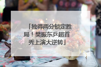 独得两分锁定胜局！樊振东乒超首秀上演大逆转