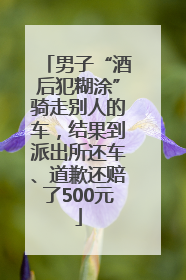男子“酒后犯糊涂”骑走别人的车，结果到派出所还车、道歉还赔了500元