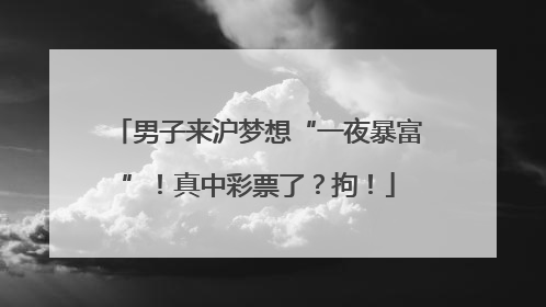 男子来沪梦想“一夜暴富”！真中彩票了？拘！