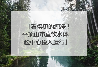 看得见的纯净！平顶山市直饮水体验中心投入运行