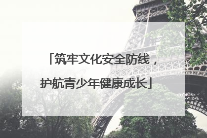筑牢文化安全防线，护航青少年健康成长