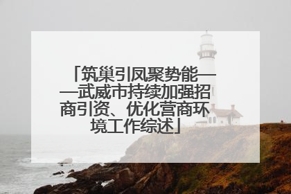 筑巢引凤聚势能——武威市持续加强招商引资、优化营商环境工作综述