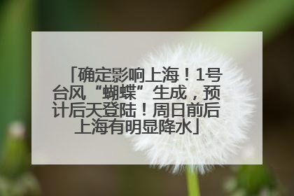 确定影响上海！1号台风“蝴蝶”生成，预计后天登陆！周日前后上海有明显降水
