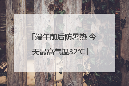 端午前后防暑热 今天最高气温32℃