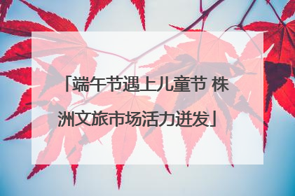 端午节遇上儿童节 株洲文旅市场活力迸发