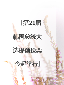 第21届韩国总统大选提前投票今起举行