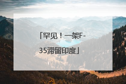 罕见！一架F-35滞留印度