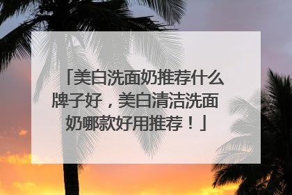 美白洗面奶推荐什么牌子好，美白清洁洗面奶哪款好用推荐！