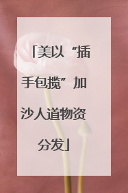 美以“插手包揽”加沙人道物资分发