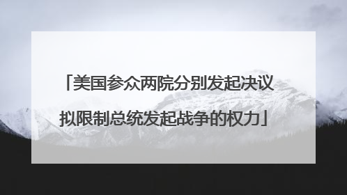 美国参众两院分别发起决议 拟限制总统发起战争的权力