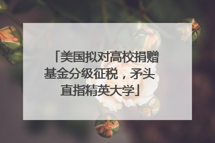 美国拟对高校捐赠基金分级征税，矛头直指精英大学