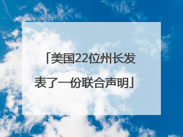 美国22位州长发表了一份联合声明