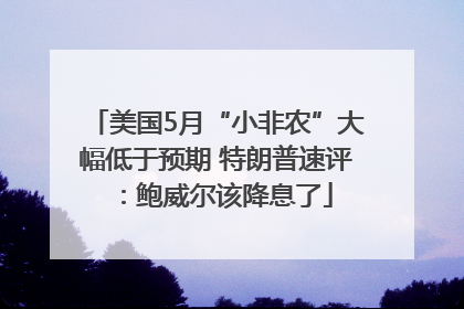 美国5月“小非农”大幅低于预期 特朗普速评：鲍威尔该降息了