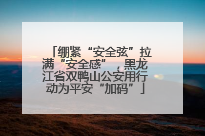 绷紧“安全弦”拉满“安全感”，黑龙江省双鸭山公安用行动为平安“加码”