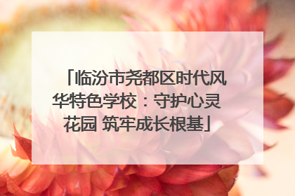 临汾市尧都区时代风华特色学校：守护心灵花园 筑牢成长根基