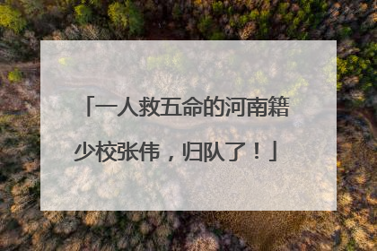 一人救五命的河南籍少校张伟，归队了！