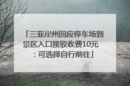 三亚崖州回应停车场到景区入口接驳收费10元：可选择自行前往
