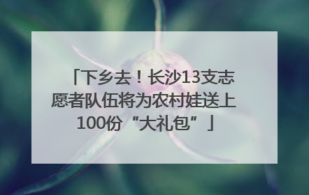下乡去！长沙13支志愿者队伍将为农村娃送上100份“大礼包”