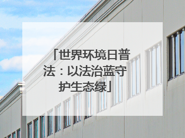 世界环境日普法：以法治蓝守护生态绿