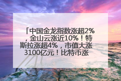 中国金龙指数涨超2%，金山云涨近10%！特斯拉涨超4%，市值大涨3100亿元！比特币涨回11万美元关口