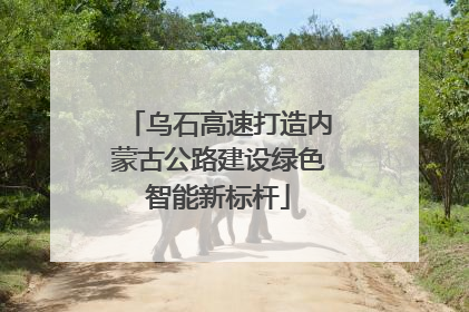 乌石高速打造内蒙古公路建设绿色智能新标杆
