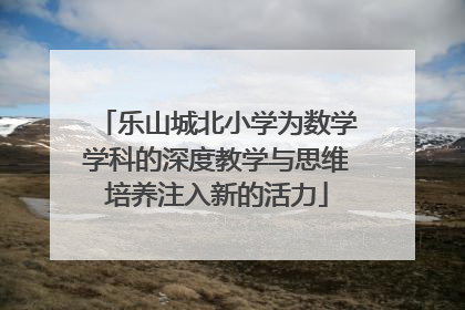 乐山城北小学为数学学科的深度教学与思维培养注入新的活力