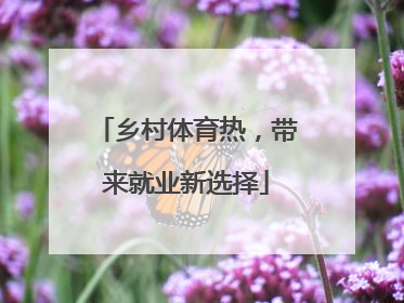 乡村体育热，带来就业新选择