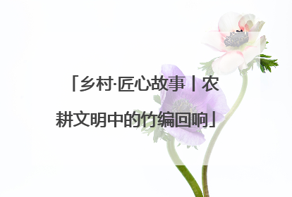 乡村·匠心故事丨农耕文明中的竹编回响
