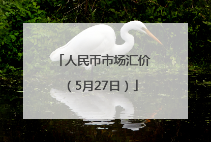 人民币市场汇价（5月27日）