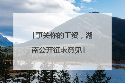 事关你的工资，湖南公开征求意见