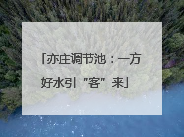 亦庄调节池：一方好水引“客”来