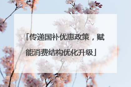 传递国补优惠政策，赋能消费结构优化升级