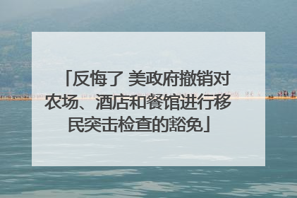 反悔了 美政府撤销对农场、酒店和餐馆进行移民突击检查的豁免
