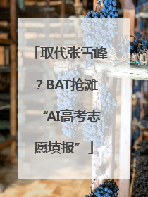 取代张雪峰？BAT抢滩“AI高考志愿填报”