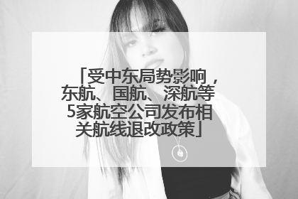受中东局势影响，东航、国航、深航等5家航空公司发布相关航线退改政策